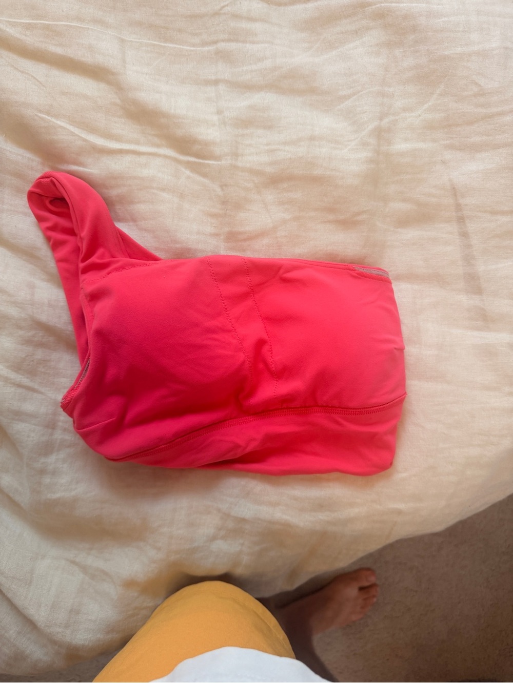 Bright Pink One-Shoulder lulu-lemon bra